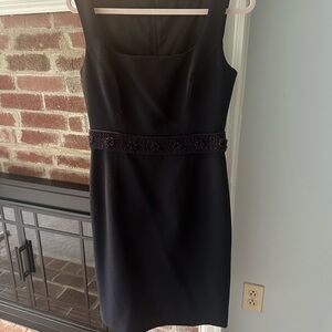 Tory Burch Blue Sheath Midi Dress Square Neck Sleeveless